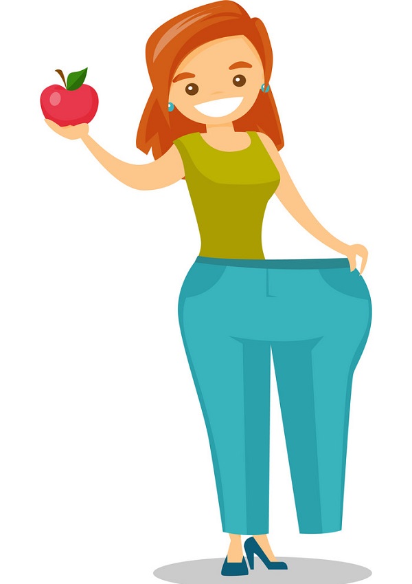 slim woman in pants showing the results of diet vector 19039207 - اسرار تفسير الاحلام